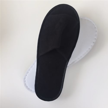Picture of Black SOHO Velour Open Toe Slippers