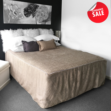 Picture of Chapeau Piped Bed Cover - Truffle [CLEARANCE]