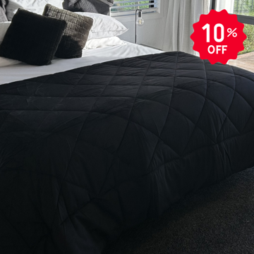 Picture of Serendipity Black Quilted Velvet Comforter 300gsm
