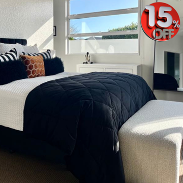 Picture of Serendipity Black Quilted Velvet Comforter 300gsm